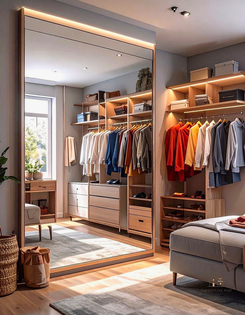 22 Dreamy Wall Closet Ideas Bedroom to Try This Season 14 Closet with a Full-Length Mirror Door