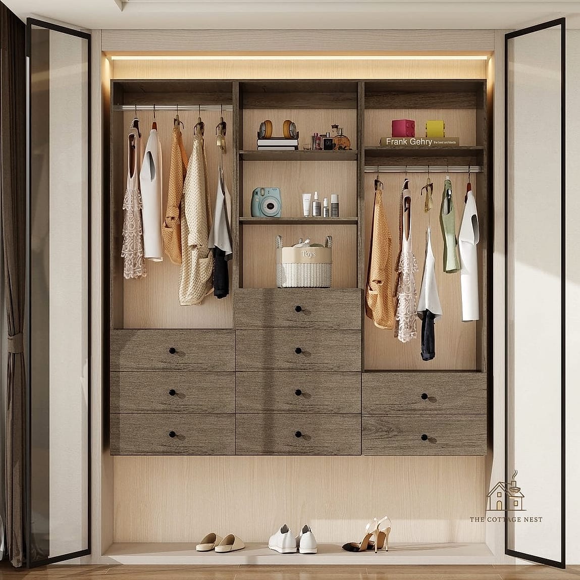 22 Dreamy Wall Closet Ideas Bedroom to Try This Season 22 Closet Wall with Mixed Storage Zones