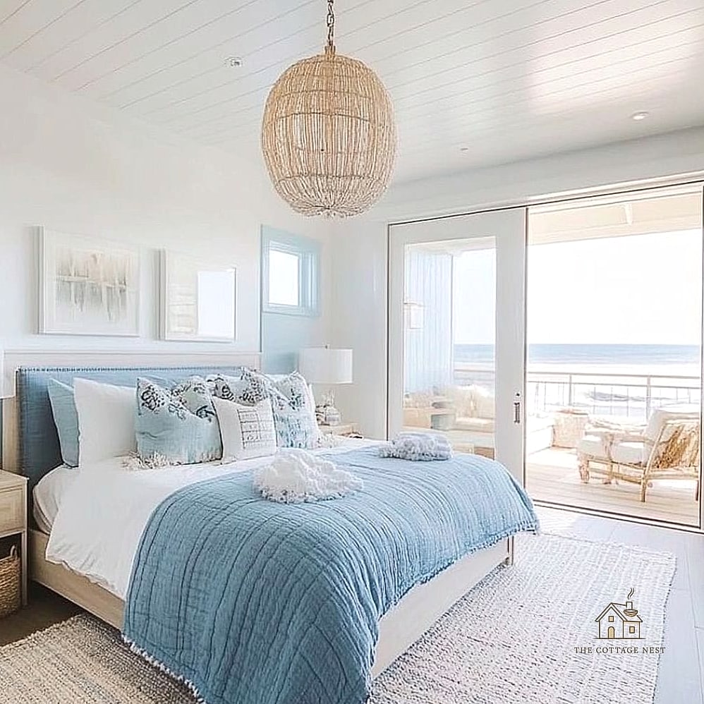 25 Gorgeous Bed Inside Closet Ideas That Are Totally Doable 15 Coastal Blue and White Closet Nook