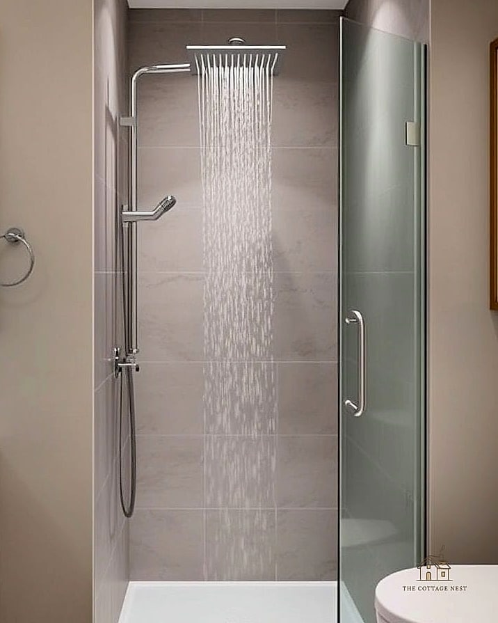 29 Dreamy Small Walk In Shower Ideas to Try This Season 23 Compact Rainfall Showerhead