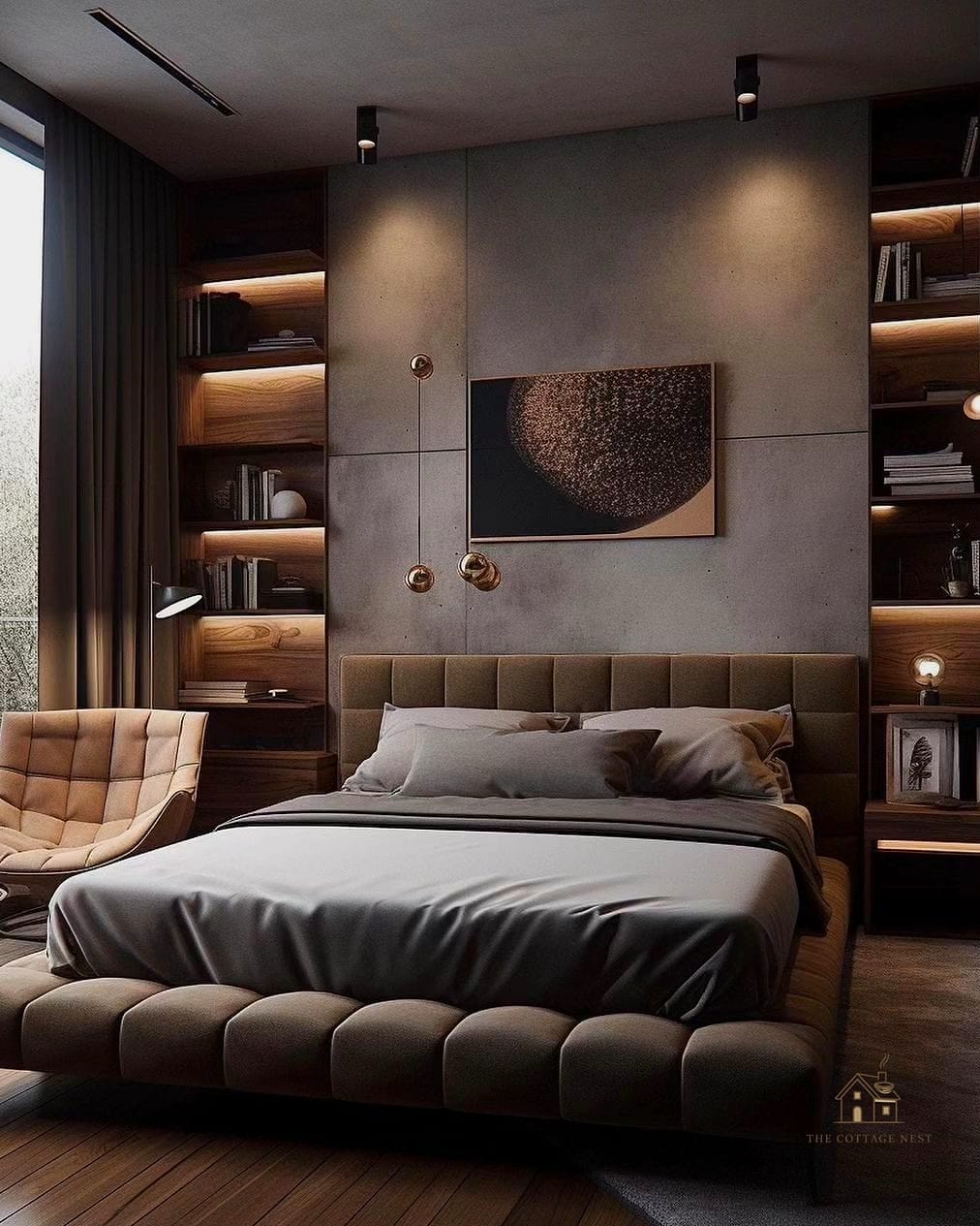 Concrete and Steel Industrial Bedroom