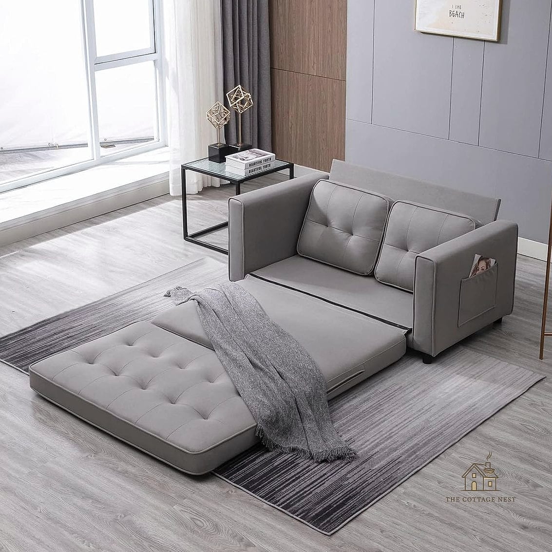 25 Creative Small Guest Bedroom Ideas That Will Inspire You 16 A Convertible Sofa for Flexible Living