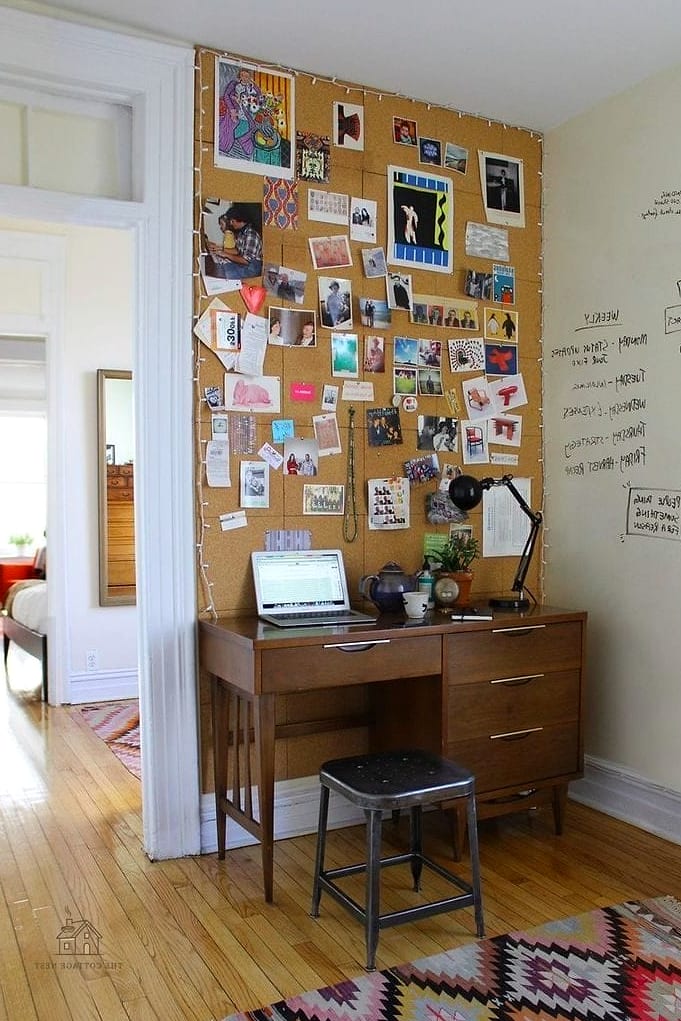 35 Stunning Cork Board Ideas For Bedroom You'll Absolutely Love 14 Cork Board Behind Closet Doors