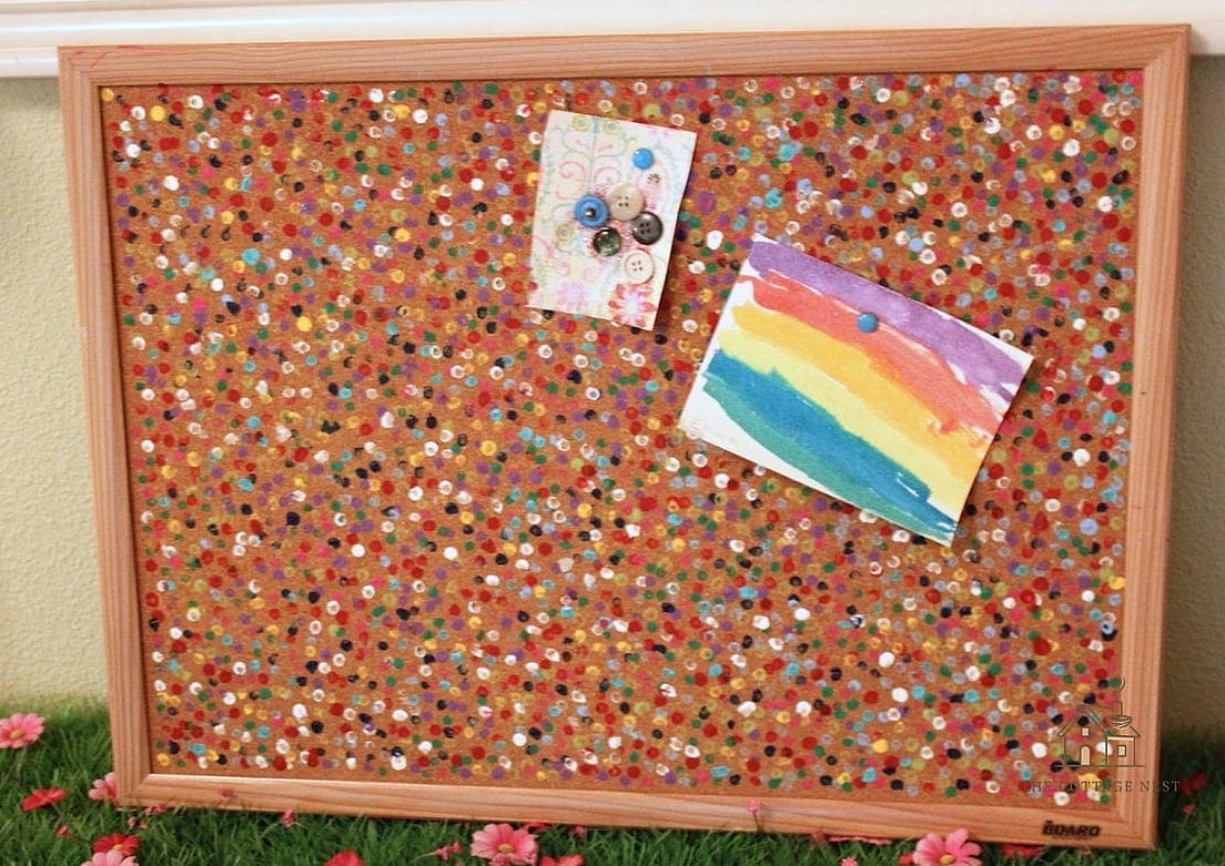35 Stunning Cork Board Ideas For Bedroom You'll Absolutely Love 20 Cork Board as a Kids' Art Display
