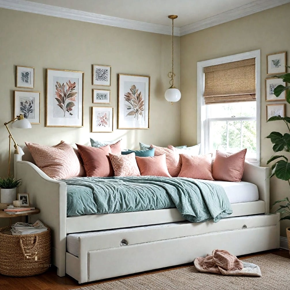 Corner Daybed with Bolster Pillows