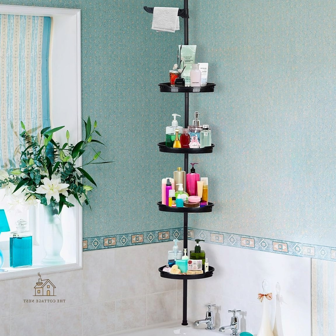 20 Dreamy Shower Storage Ideas to Try This Season 3 Corner Shower Caddies