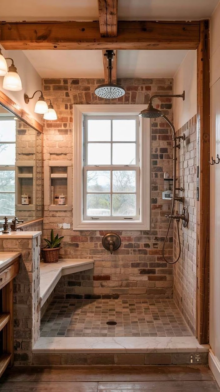 35 Stunning Farmhouse Walk In Shower Ideas You'll Absolutely Love 23 Corner Walk In Shower