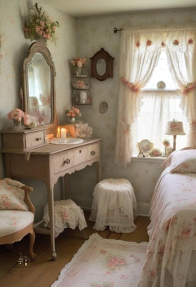 24 Dreamy Country Bedroom Ideas to Try This Season 18 Cottage-Style Window Seat