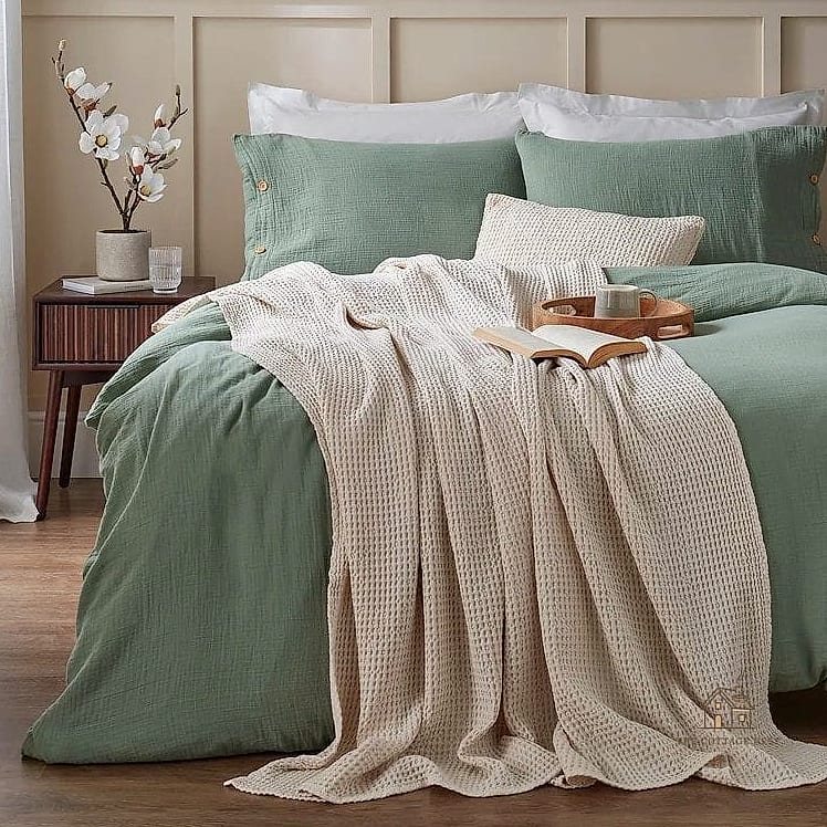 Cotton Waffle Weave Throw Pillows