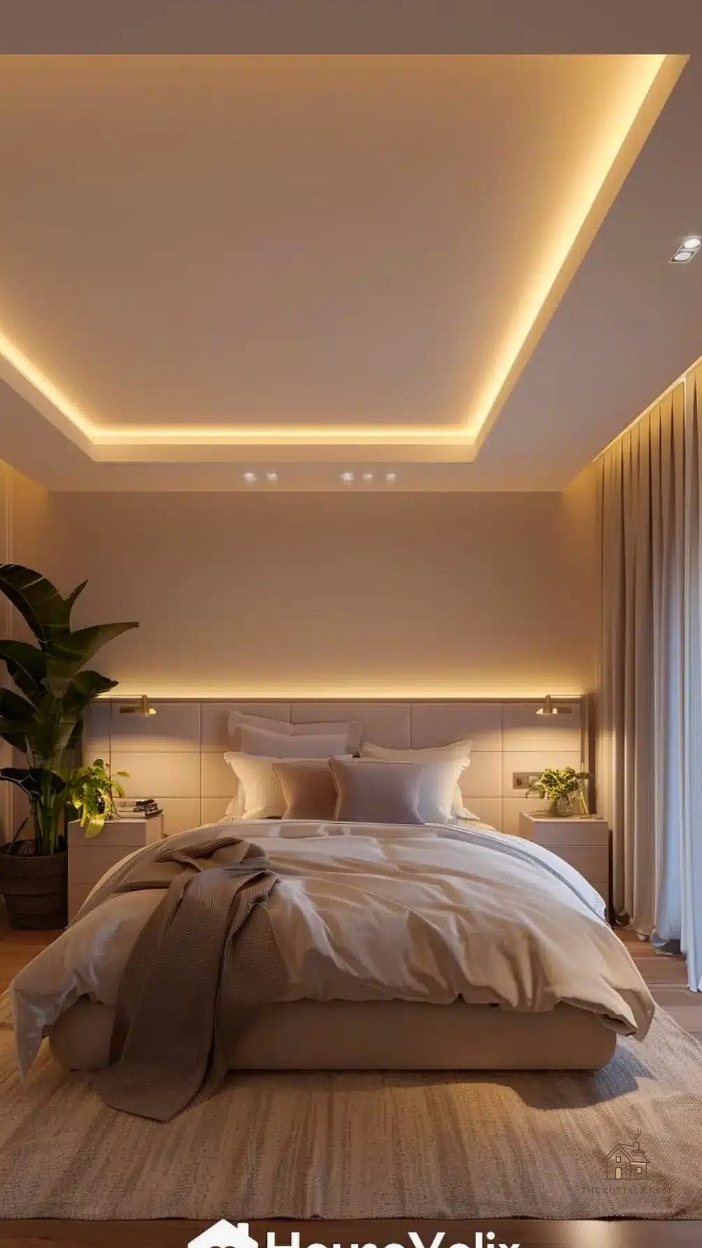 40 Dreamy Bedroom Lighting Ideas to Try This Season 10 Cove Lighting Along the Ceiling Perimeter