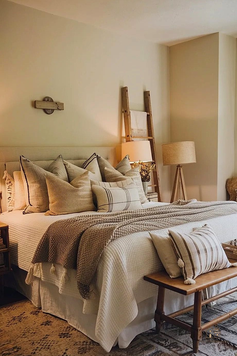 Cozy Layered Throw Pillow Arrangement