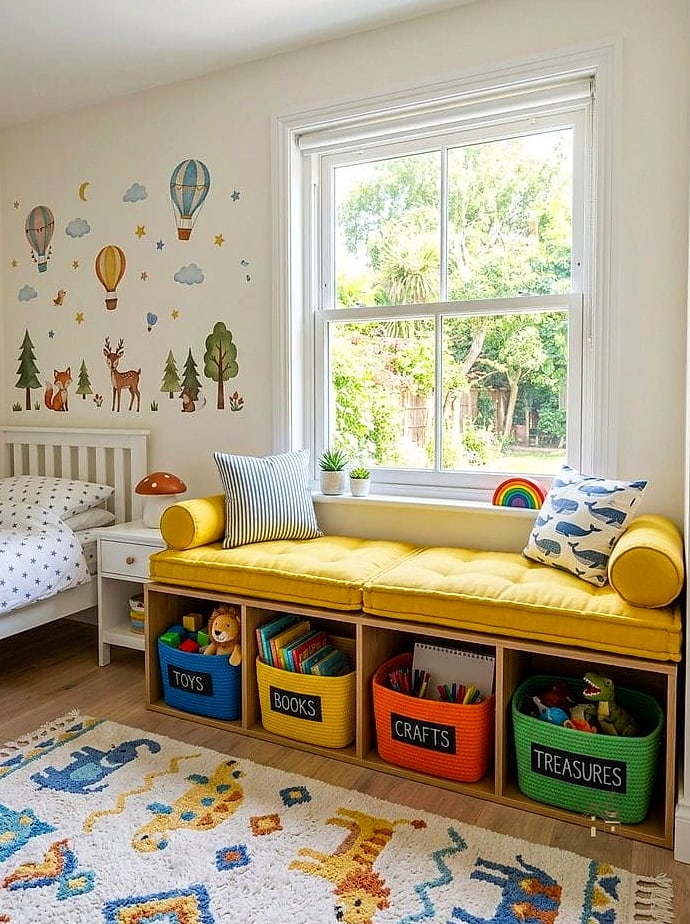 15 Gorgeous Kids Bedroom Decor Ideas That Are Totally Doable 12 A Cozy Window Seat