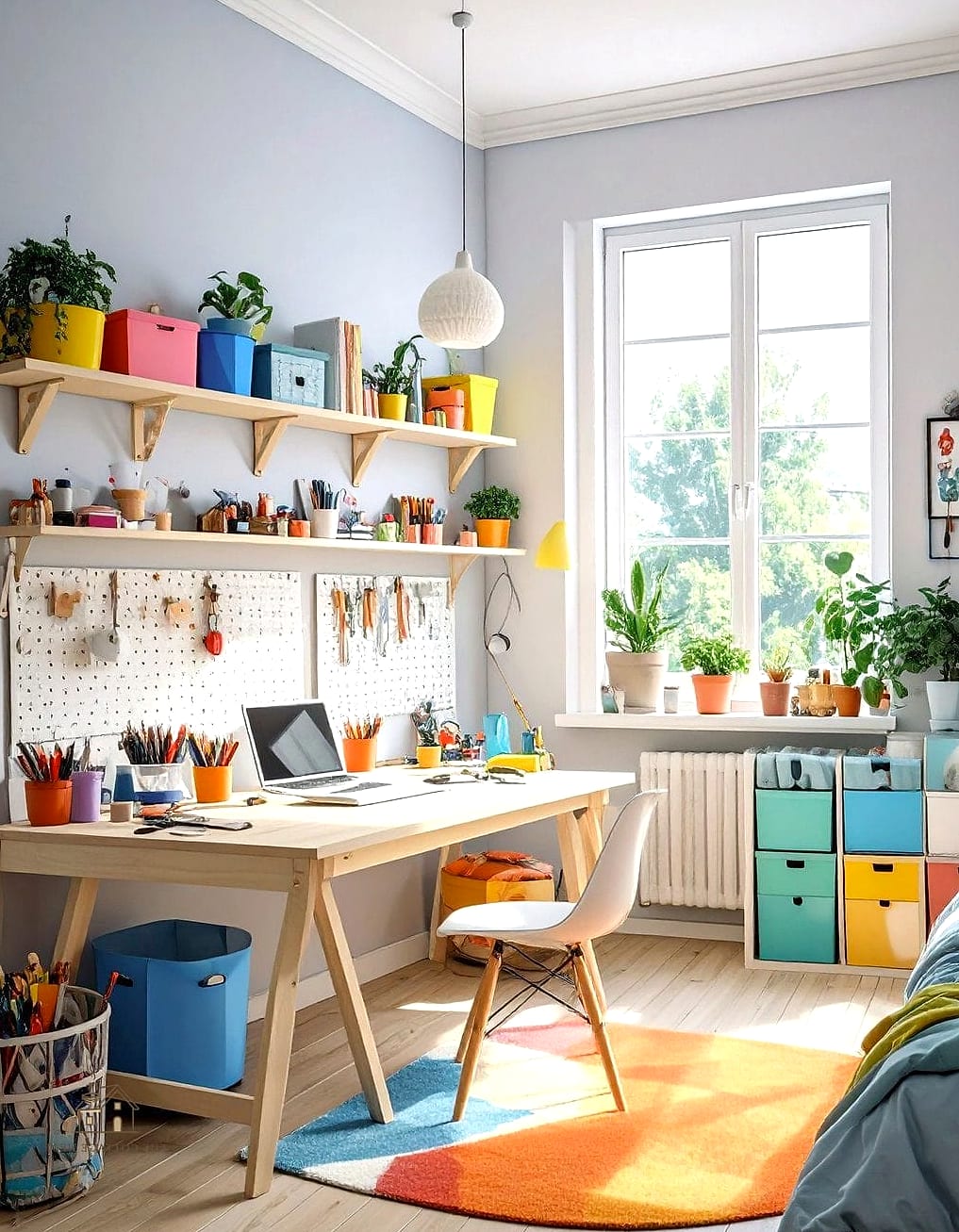23 Creative Spare Bedroom Ideas That Will Inspire You 5 A Craft Room for Sewing, Painting, or Scrapbooking