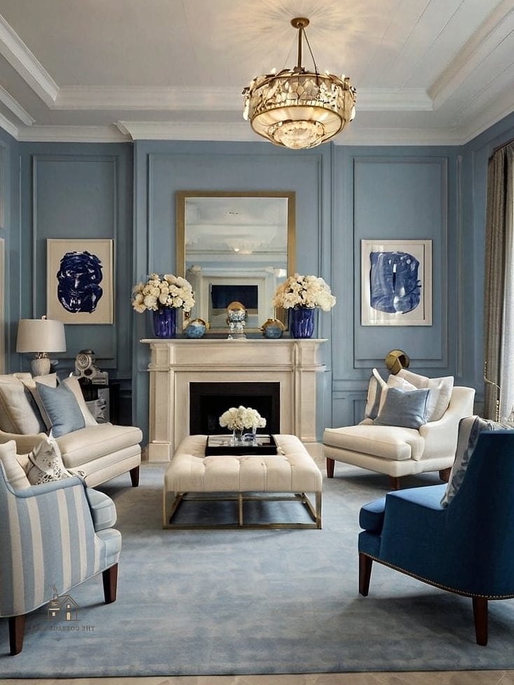 35 Gorgeous Blue And Cream Bedroom Ideas That Are Totally Doable 17 Cream and Blue Gallery Wall