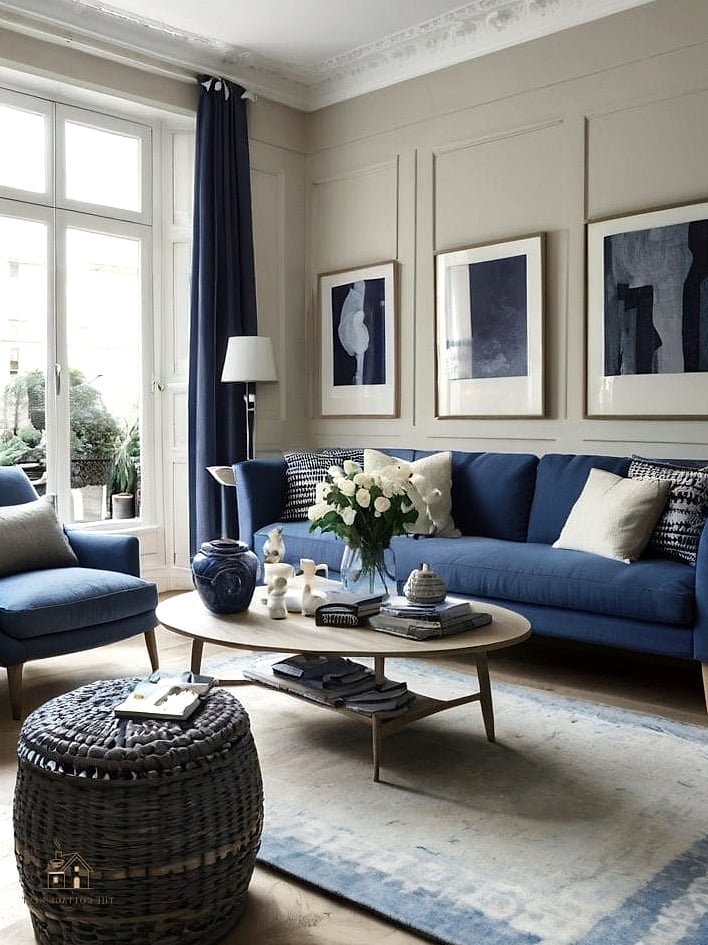 35 Gorgeous Blue And Cream Bedroom Ideas That Are Totally Doable 35 Cream and Blue Scandinavian-Inspired Bedroom
