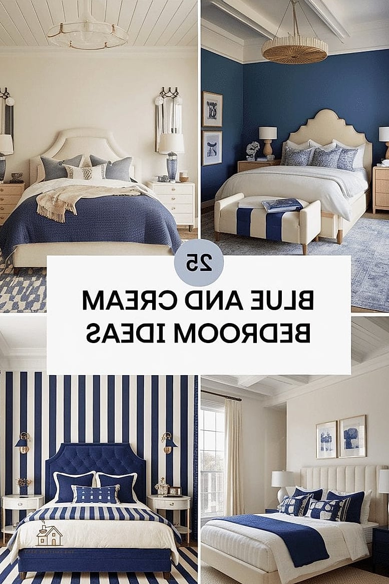 24 Beautiful Blue And Cream Bedroom Ideas to Transform Your Space 11 Cream Upholstered Bed Frame