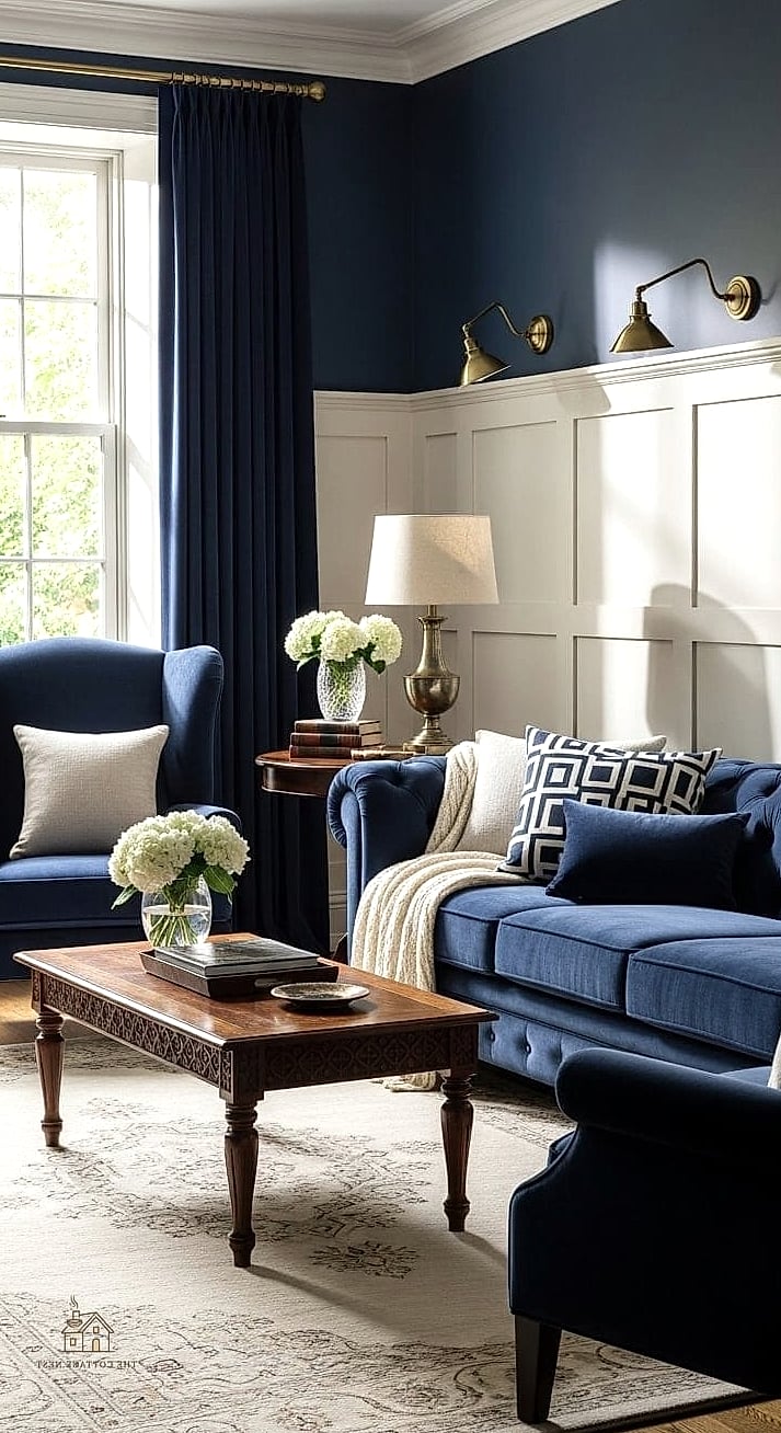 35 Gorgeous Blue And Cream Bedroom Ideas That Are Totally Doable 20 Cream Wainscoting with Sky Blue Above