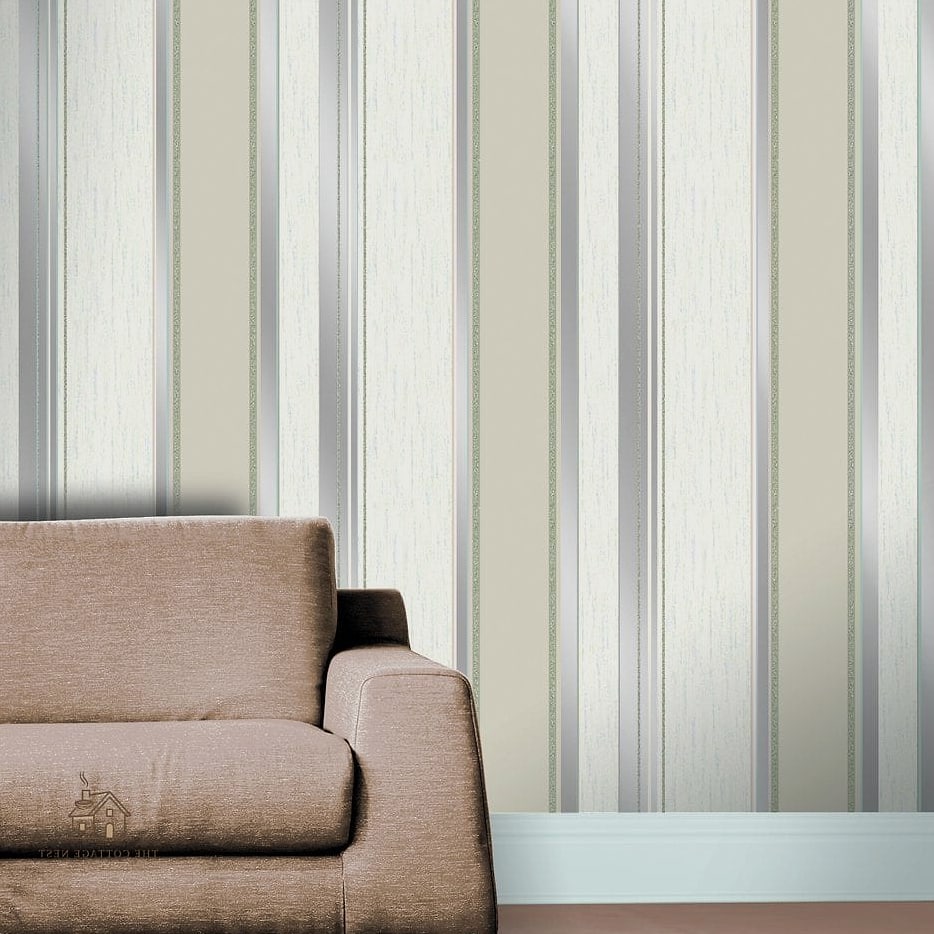 25 Chic Cream And White Bedroom for a Beautiful Home 18 Cream and White Striped Wallpaper