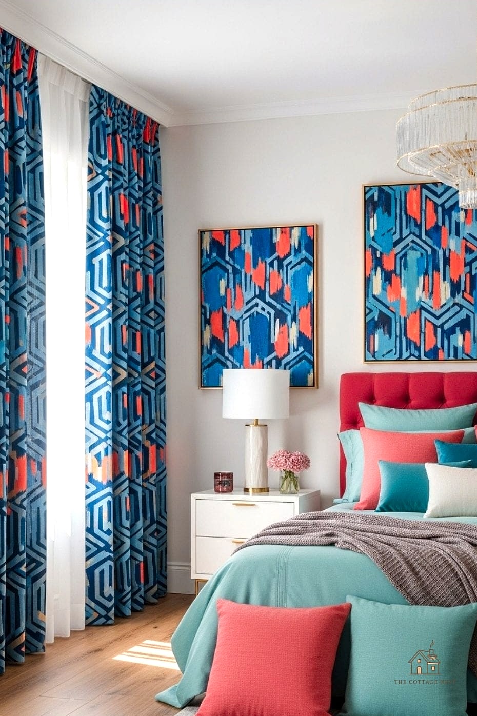 40 Clever Bedroom Curtain Ideas for Every Style 10 Curtains in a Bold Botanical Print