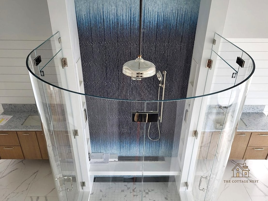30 Dreamy Walk In Shower With Half Wall to Try This Season 15 Curved Glass Topper Instead of Straight