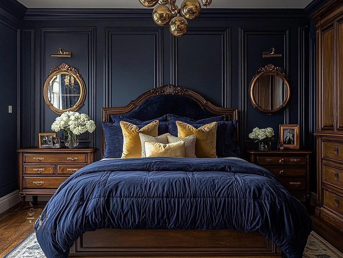 Dark Blue Furniture Paint Refresh