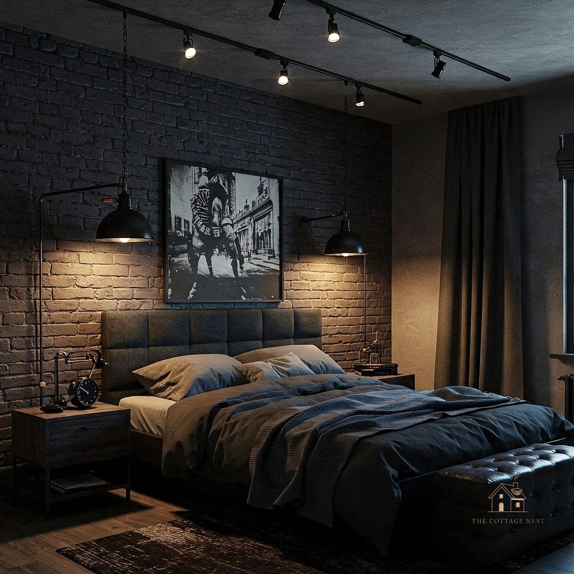 35 Brilliant Mens Bedroom Ideas to Copy Right Now 37 Dark Ceiling with Recessed Lighting