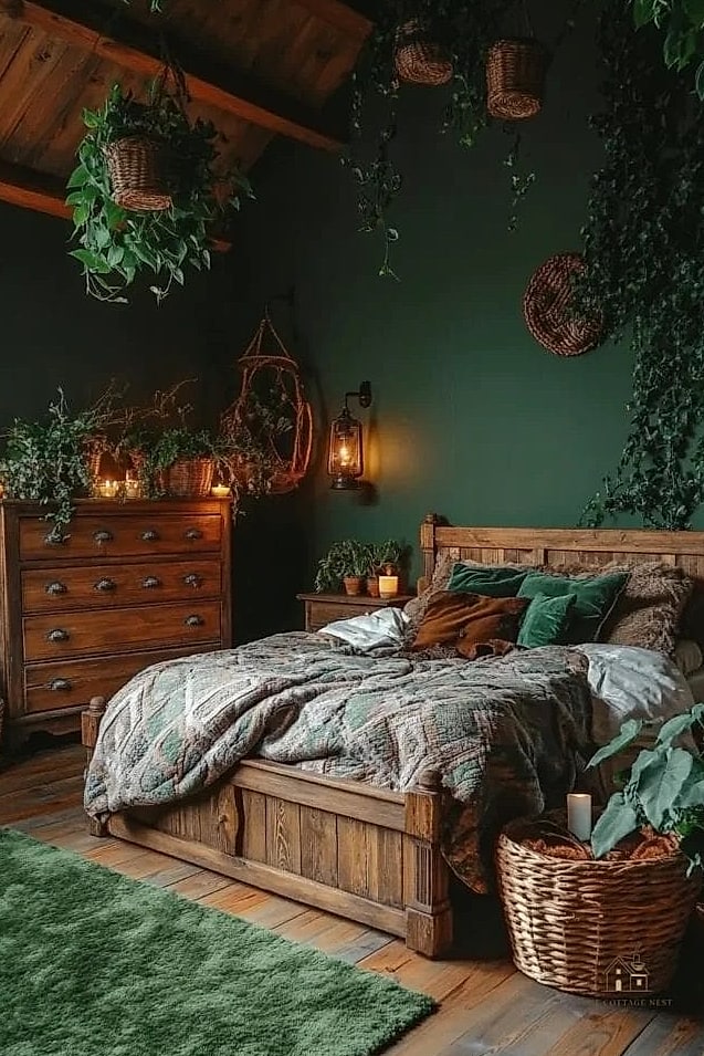 20 Cozy Dark Feminine Bedroom Ideas Worth Pinning 7 Dark Emerald Green Bedding