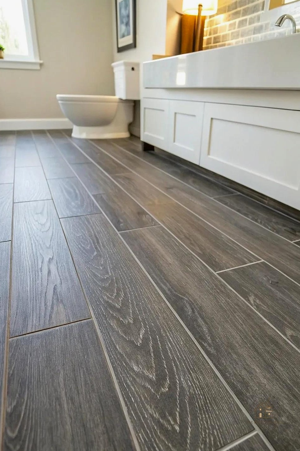 21 Clever Wood Tile Shower Ideas for Every Style 13 Dark Wood Tile for Moody Bathrooms