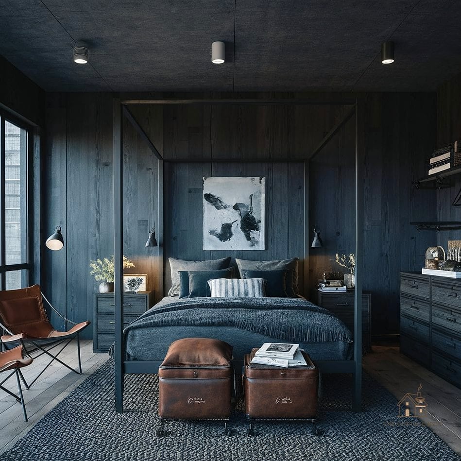 35 Brilliant Mens Bedroom Ideas to Copy Right Now 13 Dark Wood Furniture Set