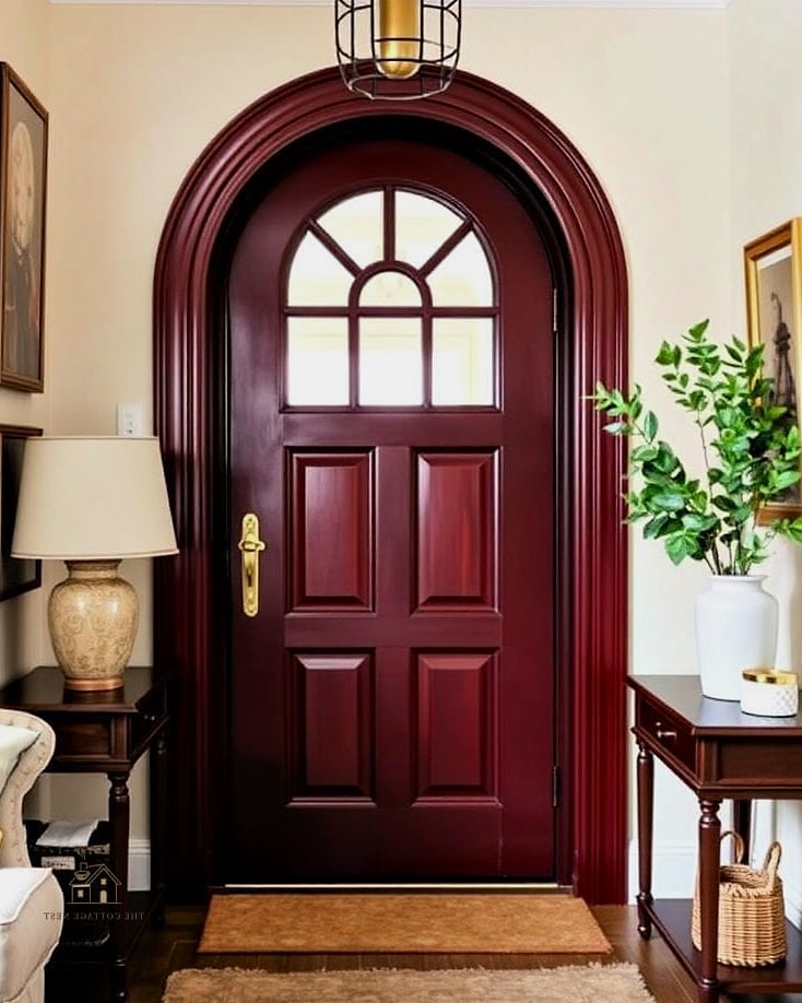 27 Cozy Door Painting Ideas Bedroom Worth Pinning 22 Deep Burgundy for Bold Coziness