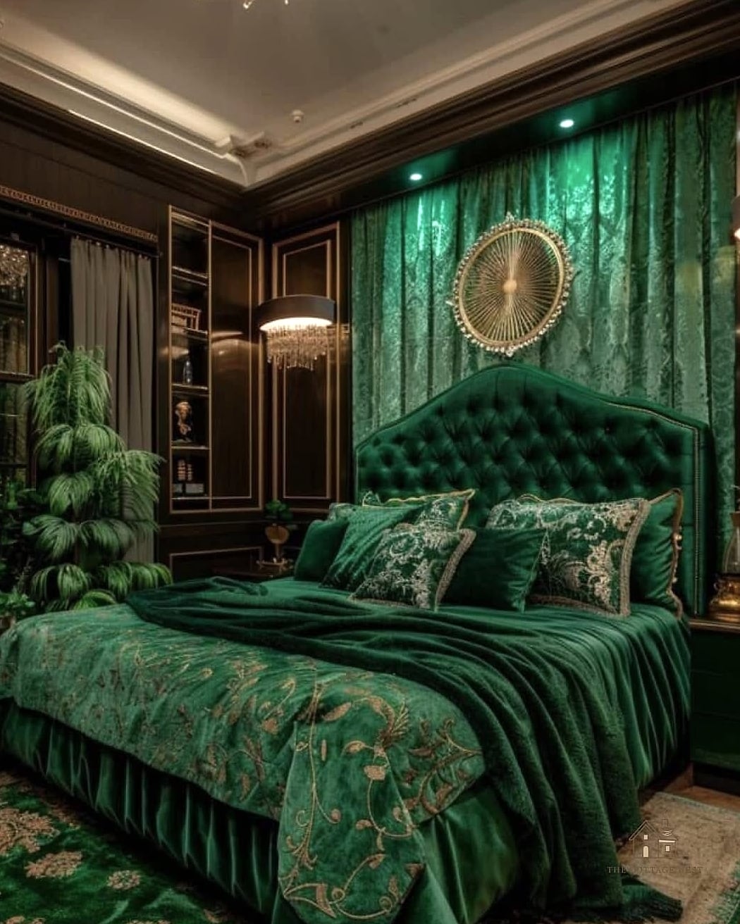 35 Chic Bedroom Feature Wall Ideas for a Beautiful Home 2 Deep Emerald Green Paint
