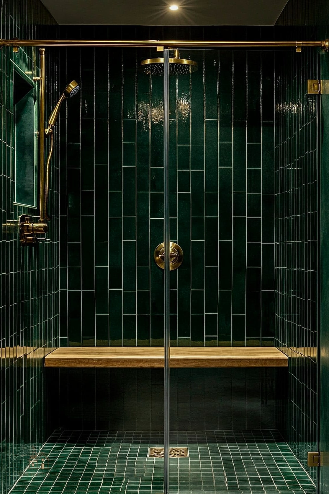 30 Cozy Shower Tile Ideas Worth Pinning 19 Deep Green Scalloped Tile