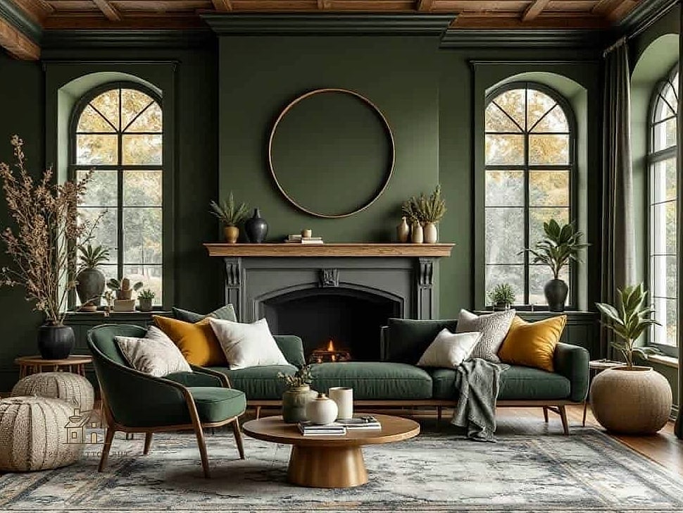 25 Stunning Color Drenching Bedroom You'll Absolutely Love 14 Deep Olive Comfort