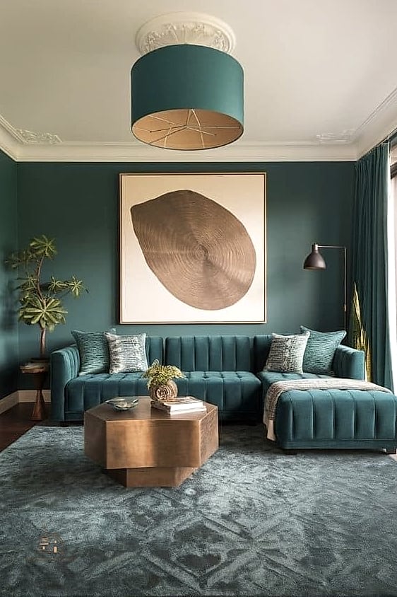 25 Stunning Color Drenching Bedroom You'll Absolutely Love 21 Deep Teal Jewel Tone