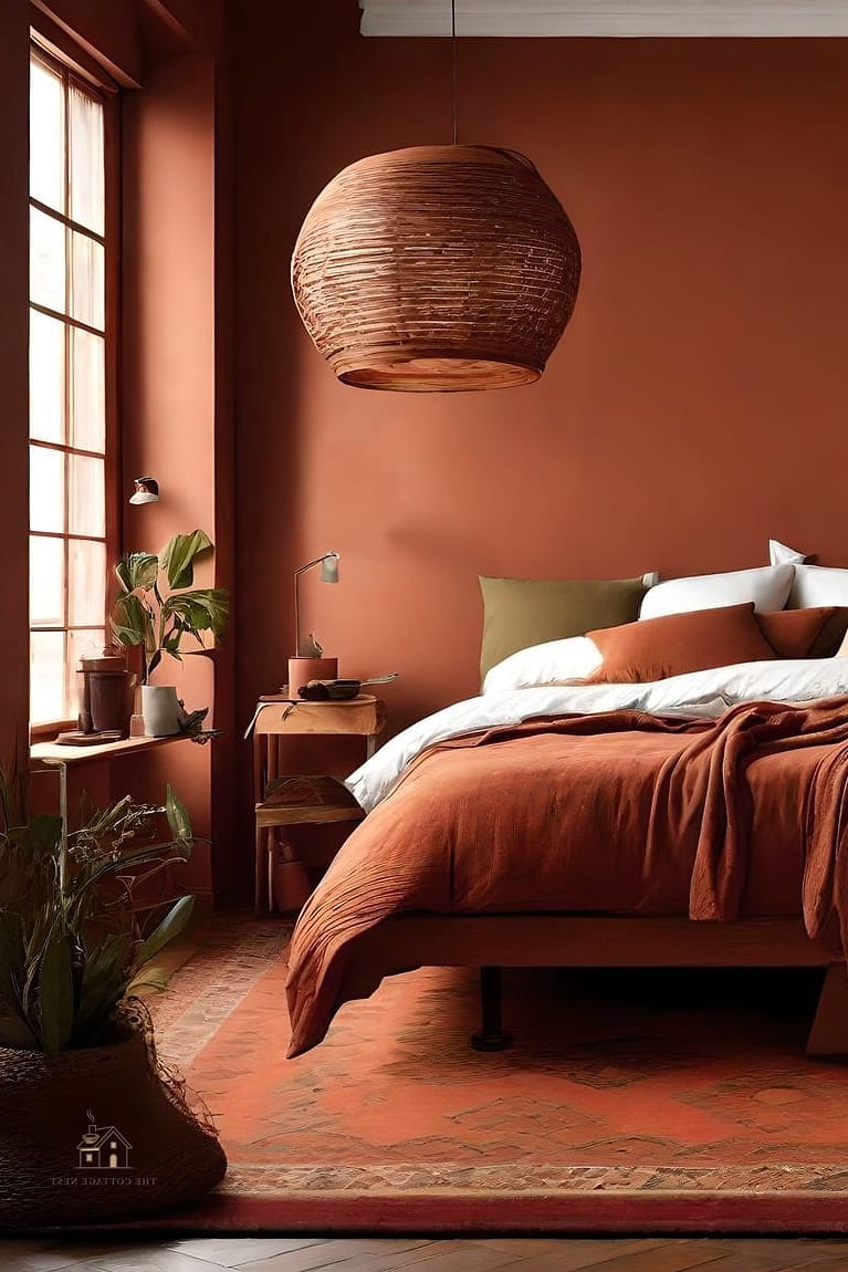 25 Stunning Color Drenching Bedroom You'll Absolutely Love 2 Deep Terracotta Warmth