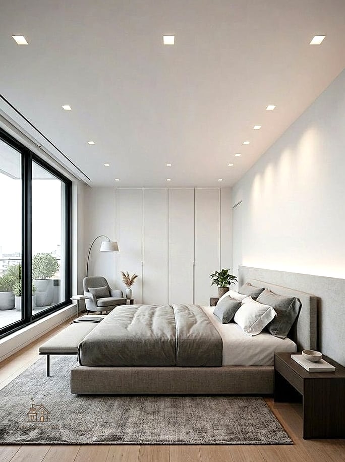40 Dreamy Bedroom Lighting Ideas to Try This Season 5 Dimmable Recessed Lighting