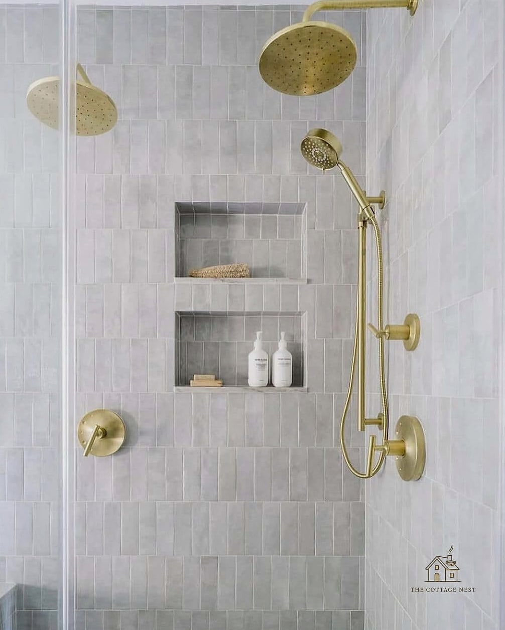 30 Cozy Two Person Walk In Shower Ideas Worth Pinning 7 Double Niche Storage Built Into the Wall
