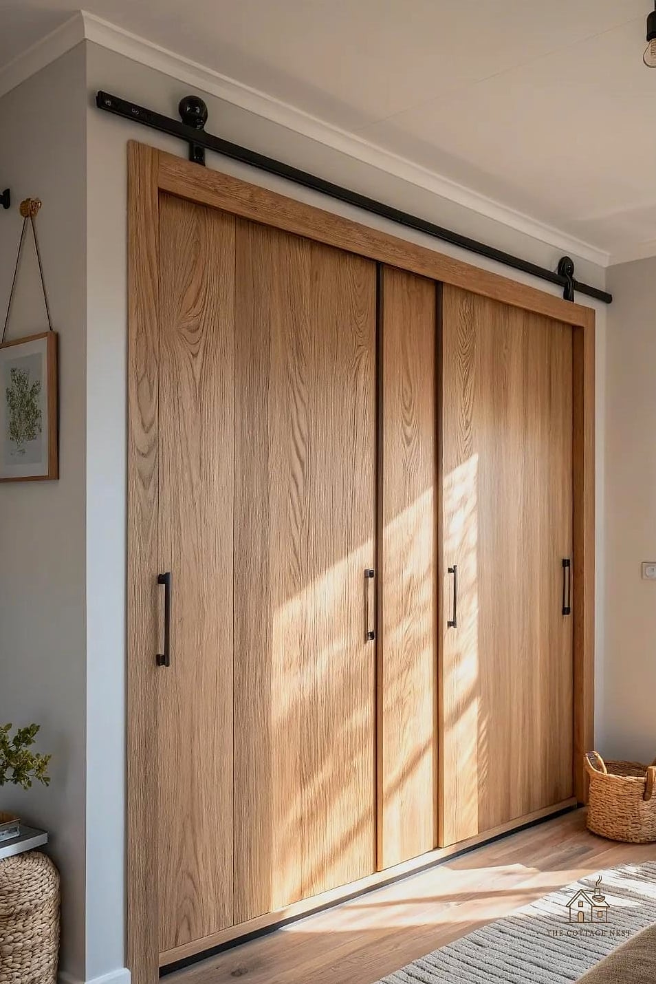 Double Sliding Panels With Mixed Materials