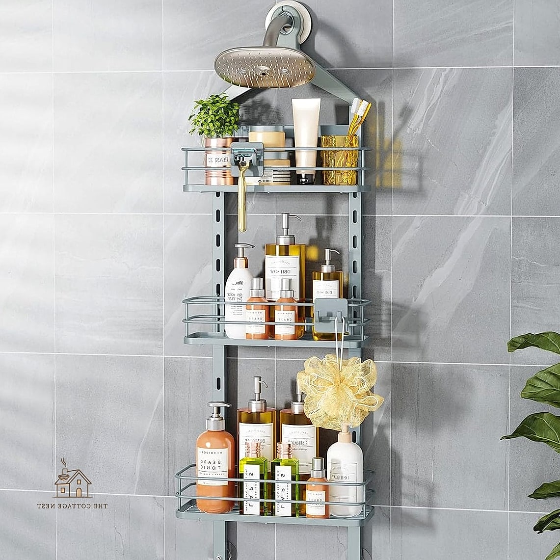 20 Dreamy Shower Storage Ideas to Try This Season 13 Double-Tier Suction Shelves