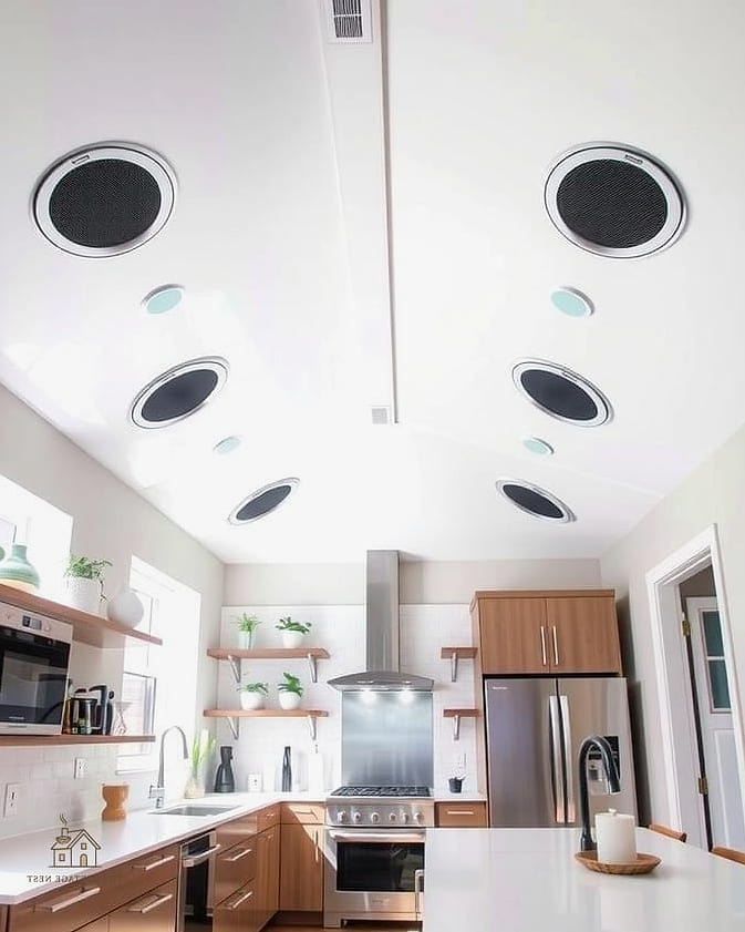 25 Clever Down Ceiling Design Bedrooms Ideas for Every Style 24 Down Ceiling with Built-In Speakers