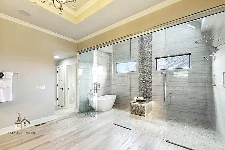 25 Brilliant Zero Entry Shower Ideas to Copy Right Now 22 Dual Shower Zones for Couples