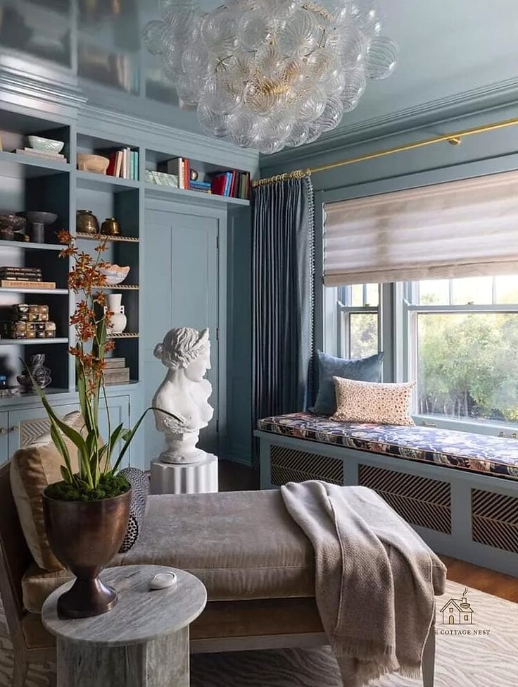 25 Stunning Color Drenching Bedroom You'll Absolutely Love 9 Dusty Blue Calm