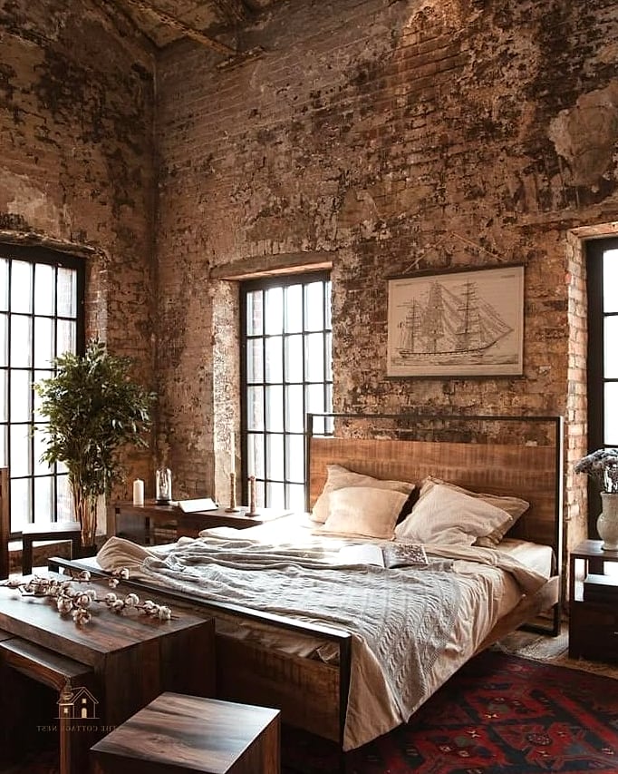 35 Chic Bedroom Feature Wall Ideas for a Beautiful Home 10 Exposed Brick or Faux Brick Panels