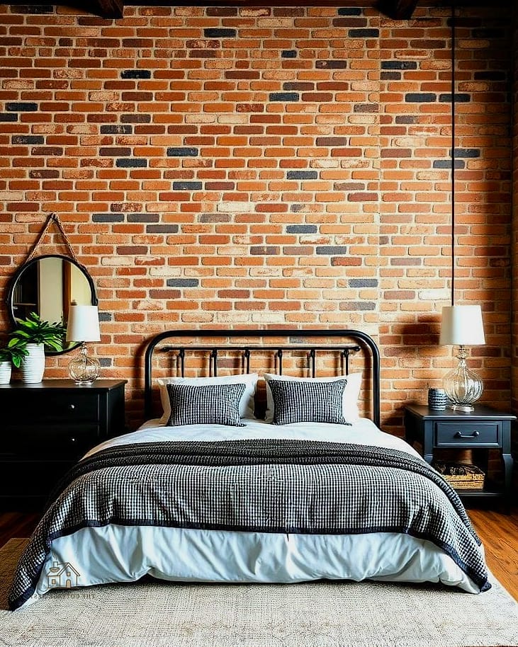 35 Brilliant Mens Bedroom Ideas to Copy Right Now 11 Exposed Brick Feature Wall