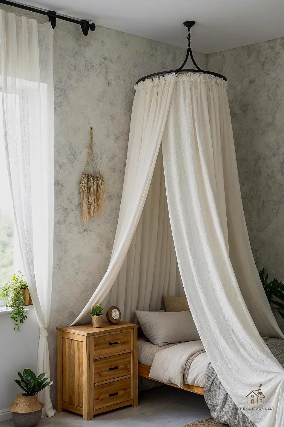 23 Creative Bedroom Wall Decor Above Bed That Will Inspire You 12 Fabric Canopy Draping
