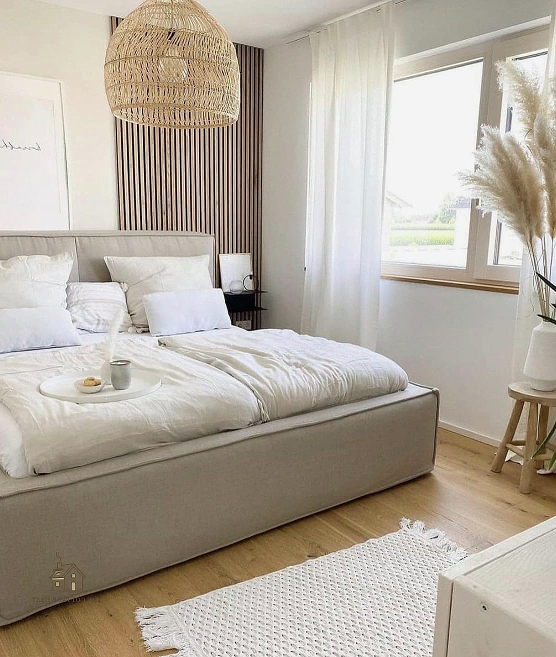 35 Chic Bedroom Feature Wall Ideas for a Beautiful Home 17 Fabric-Wrapped Wall Panels