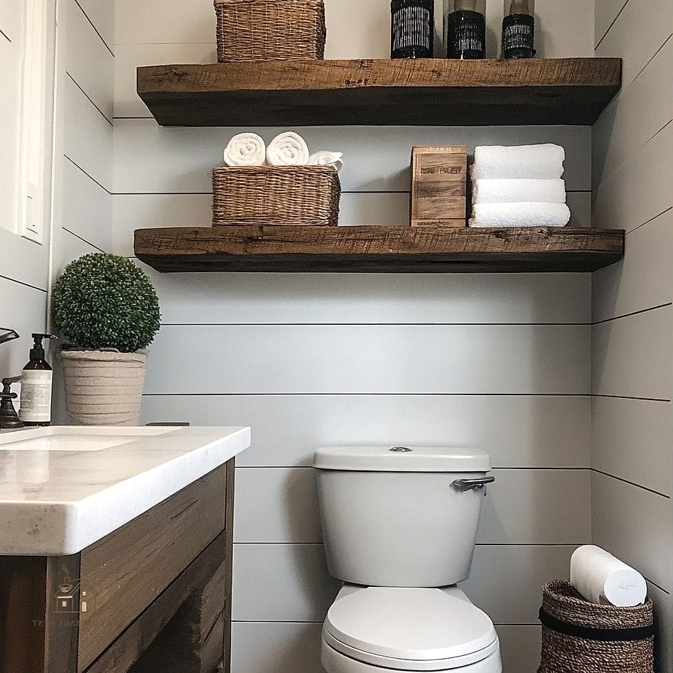 25 Creative Over The Toilet Storage Ideas That Will Inspire You 16 Floating Cube Shelves