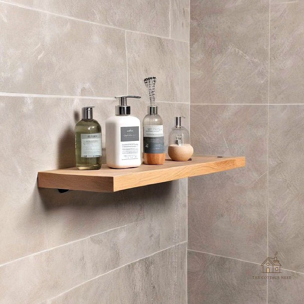 20 Dreamy Shower Storage Ideas to Try This Season 6 Floating Glass Shelves