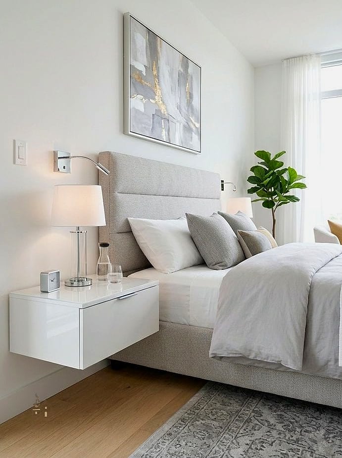 Floating Nightstands in White