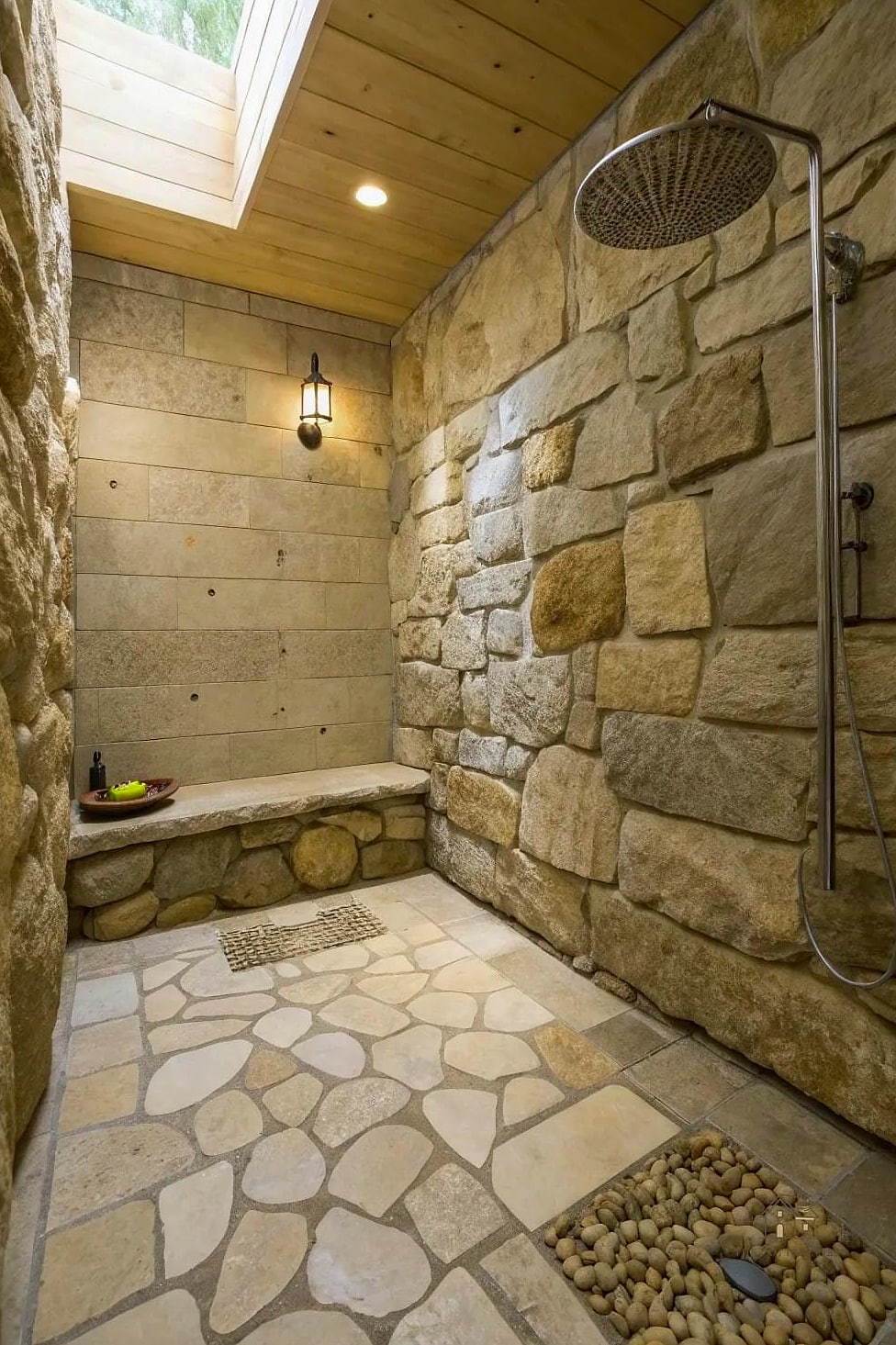 26 Gorgeous Stone Shower Ideas That Are Totally Doable 2 Floor-to-Ceiling Marble Slab Walls